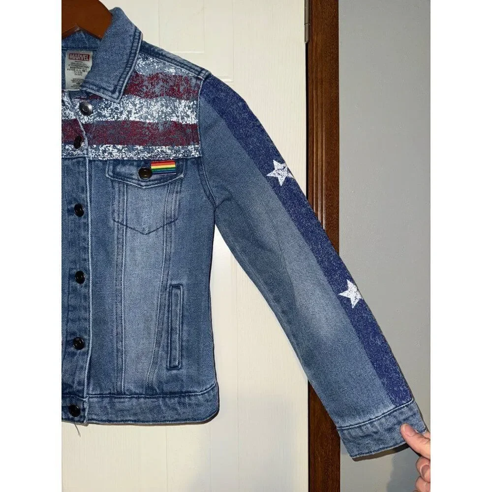 Marvel America Chavez Denim Jean Jacket Size‎ Large